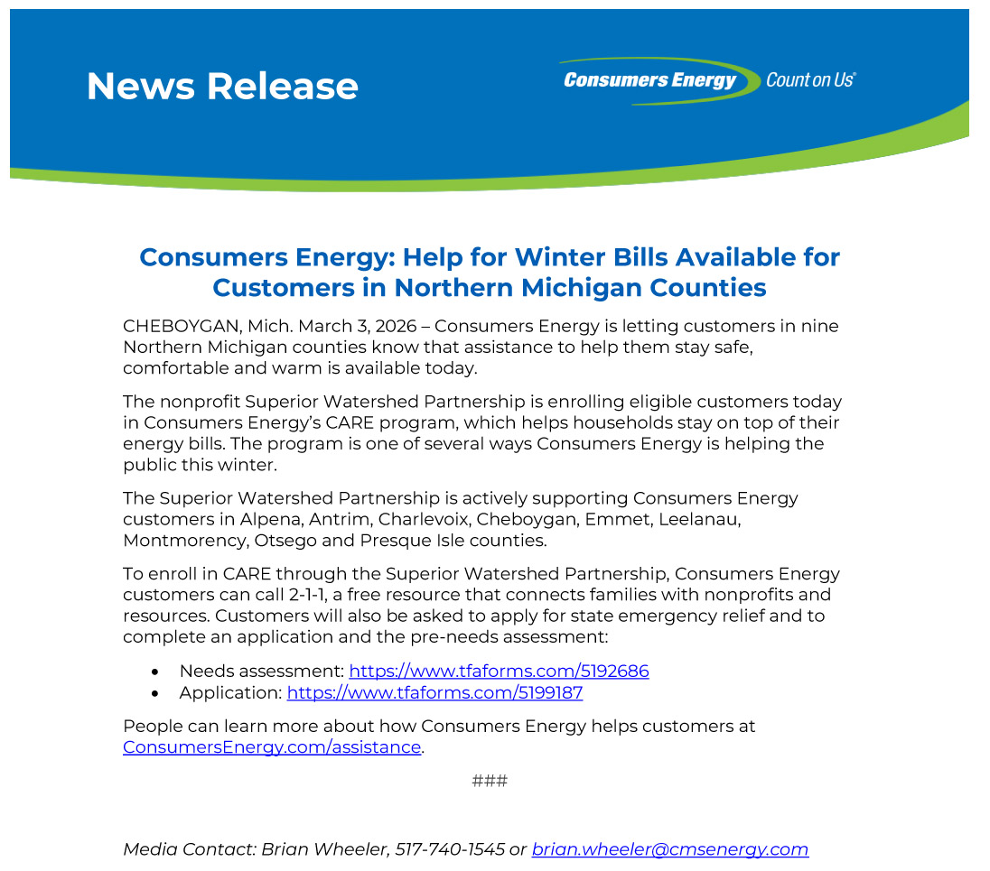 2026 03 03 Consumers Energy Help for Winter Bills